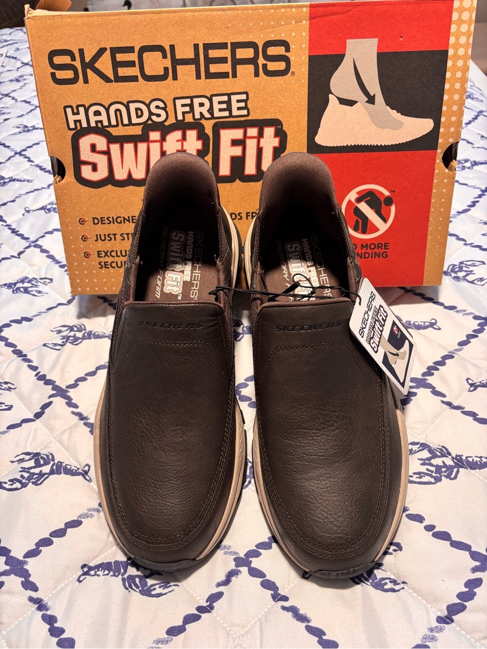 Skechers Men’s Dark Brown Slip-On Loafers Swift Fit